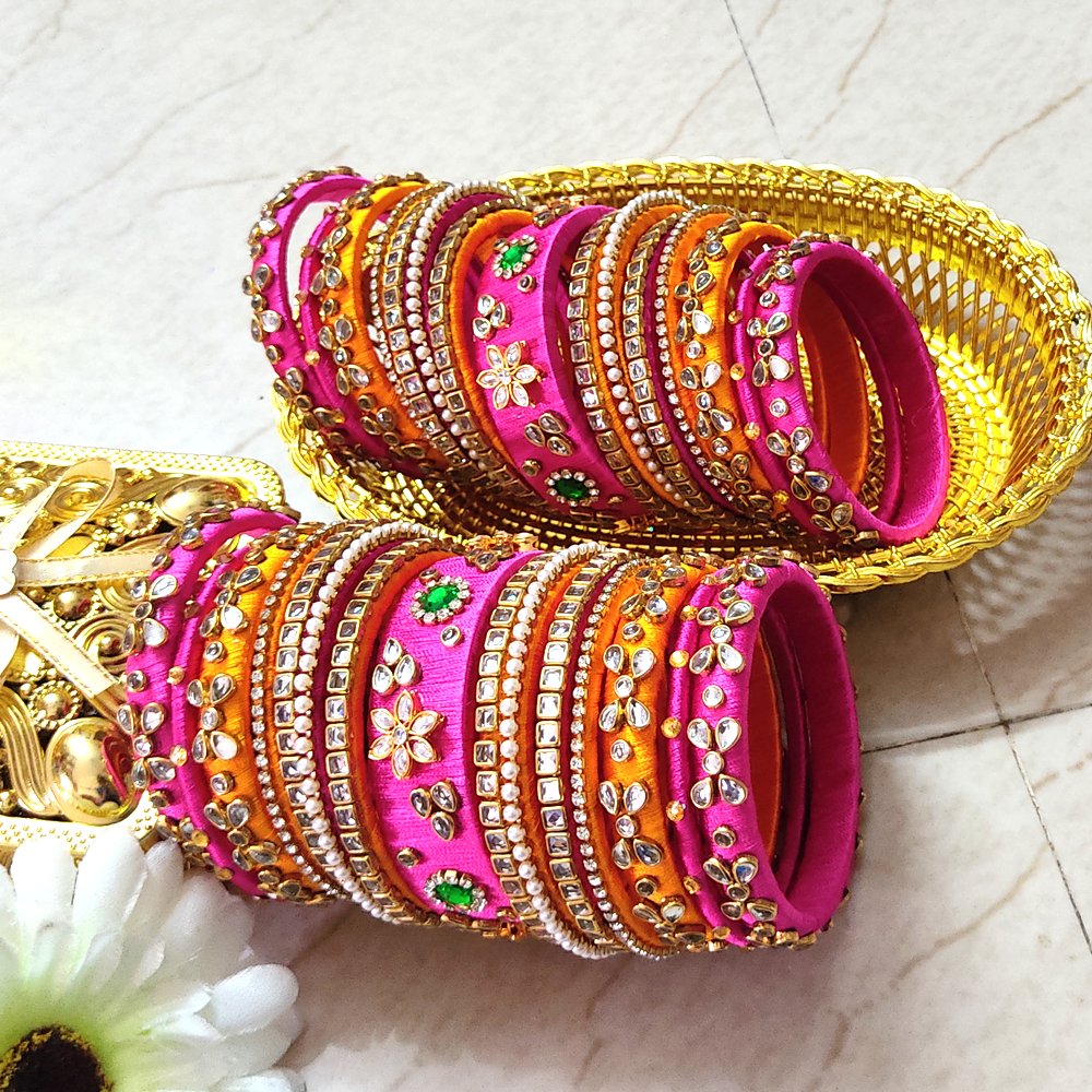 Silk Thread Bridal Bangles - Kreate- Bangles & Bracelets