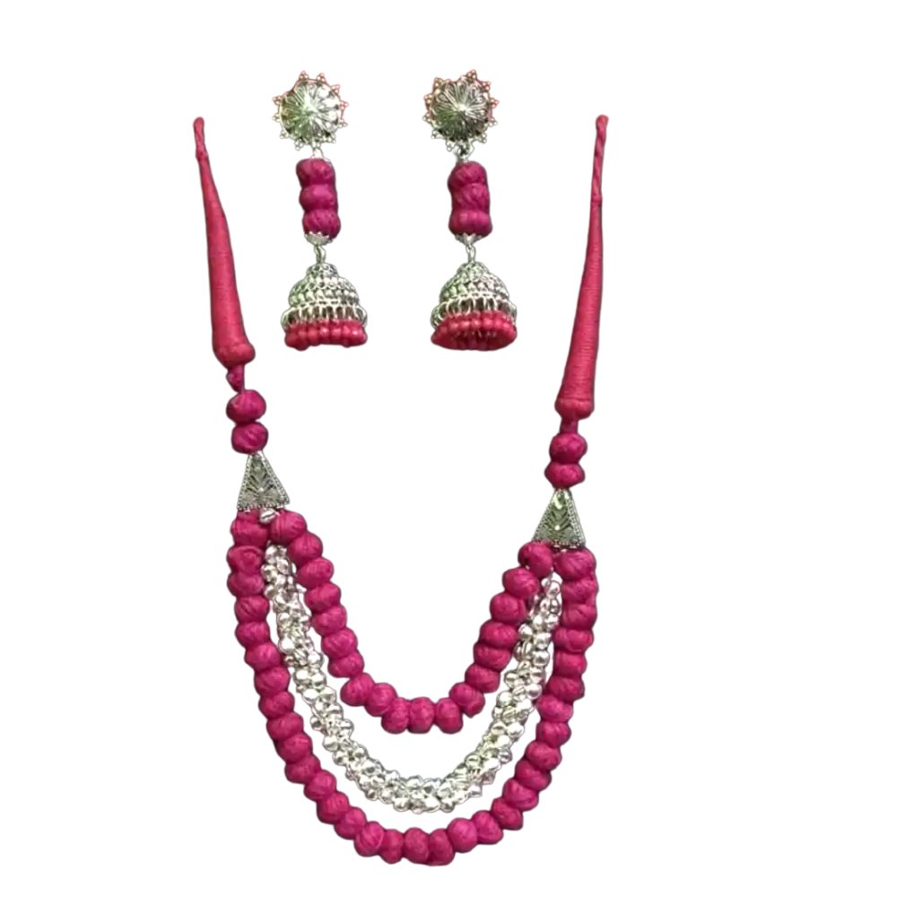 
                  
                    Silver Oxidised Necklace Set - Kreate- Jewellery Sets
                  
                