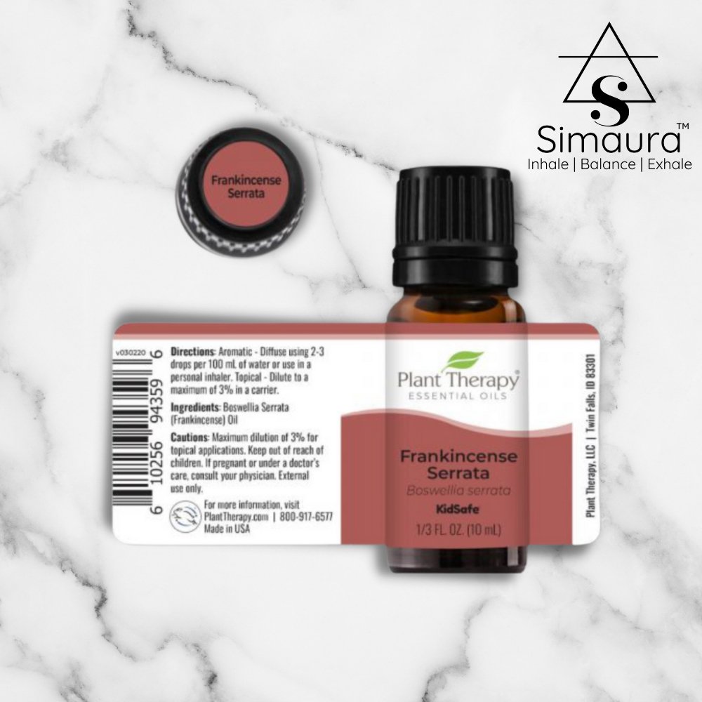 Simaura Plant Therapy Frankincense Seratta Essential Oil (10ml) - Kreate- Anxiety & Stress Relievers