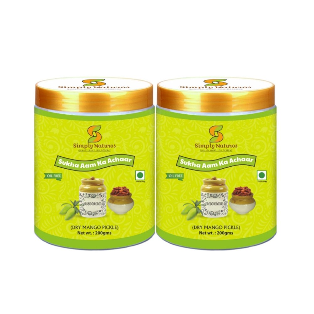 Simply Naturos Dry Mango Seedless Pickle (200g) - Pack of 2 - Kreate- Pickles