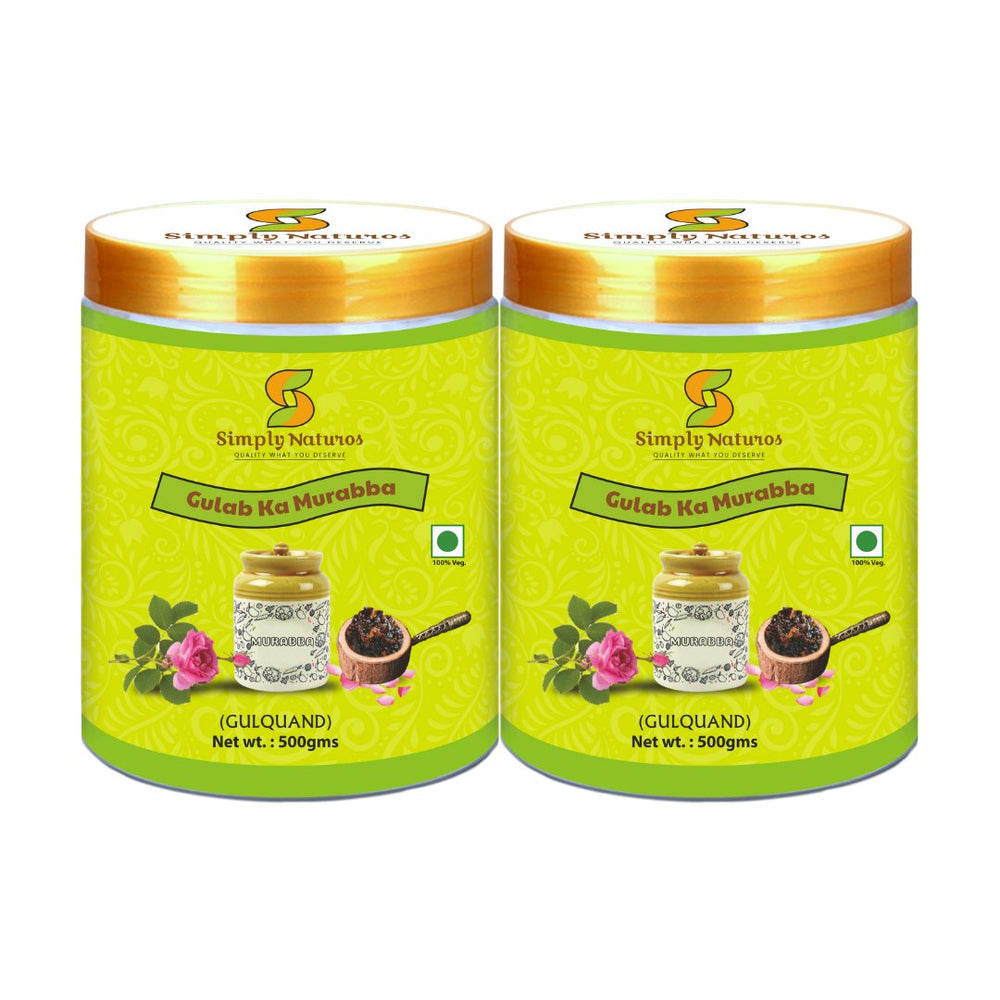 Simply Naturos Gulqand Traditional Sweet - Pack of 2 (500g Each) - Kreate- Spreads