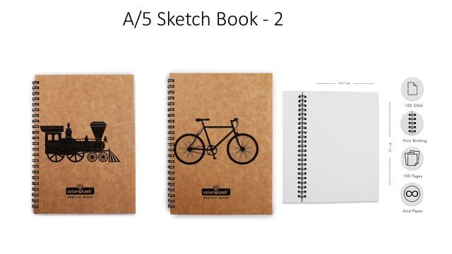 
                  
                    Sketch Book ( A/6, A/5, A/4 ) (100 Pages)-100 GSM (Set of Each 2) - Kreate- Notebooks & Diaries
                  
                