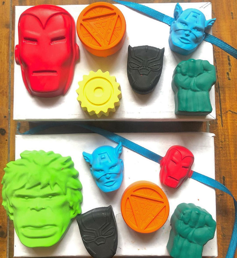 
                  
                    Handmade Non-toxic Super Hero Shaped Crayons Set of 6
                  
                