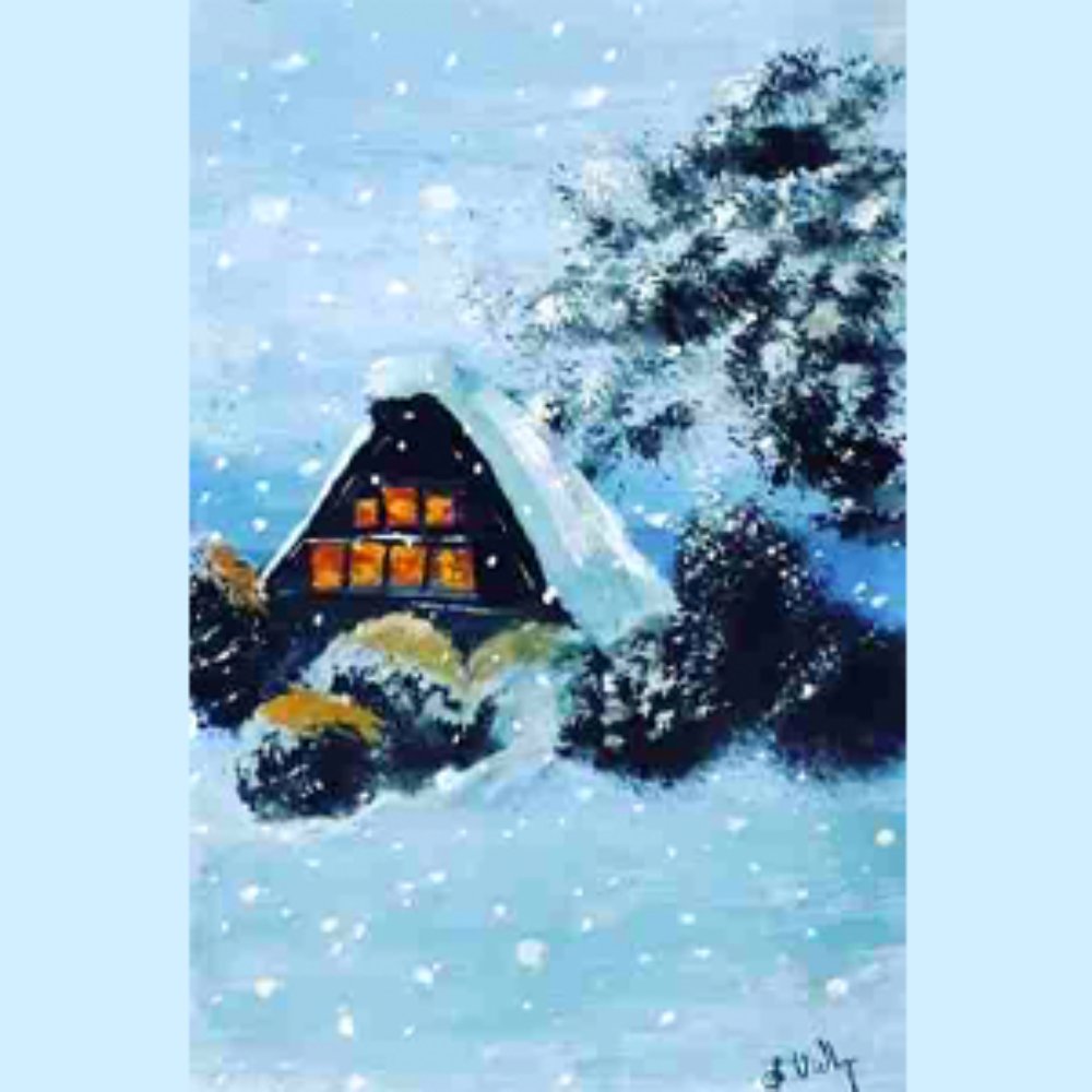 
                  
                    Snowy Weather Scenery - Kreate- Painting
                  
                