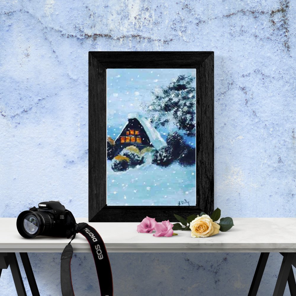 Snowy Weather Scenery - Kreate- Painting