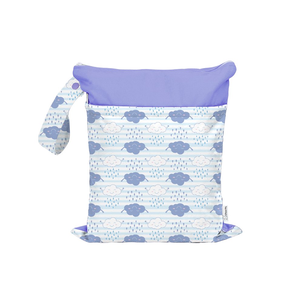 Snugkins Cloth Diaper Wet Bag – Smiling Clouds - Kreate- Baby Care