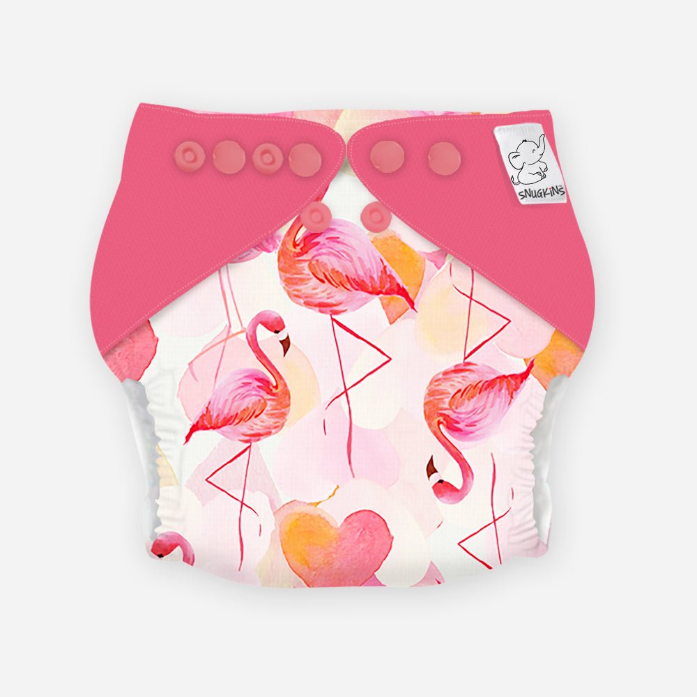 Snugkins Cloth Diapers for Babies (0-2 years) – Flamingo Hearts - Kreate- Baby Care