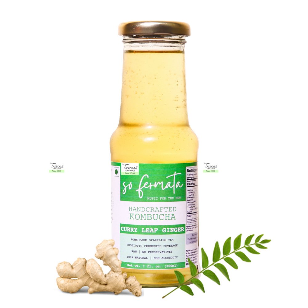 So Fermata Artisanal Kombucha, Fermented Tea, Curry leaf Ginger (200ml) - Kreate- Kombucha