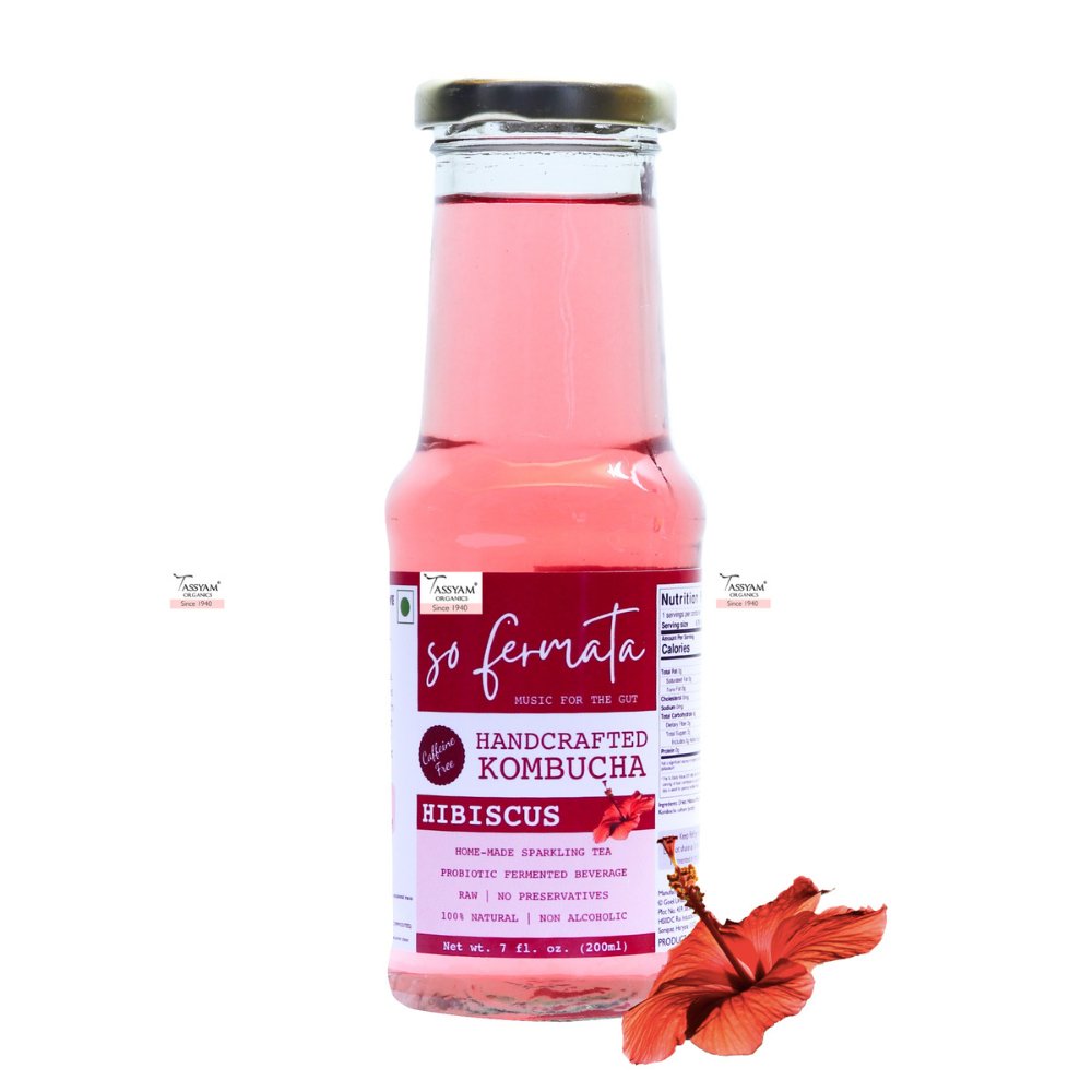 So Fermata Artisanal Kombucha, Fermented Tea, Hibiscus (200ml) - Kreate- Kombucha