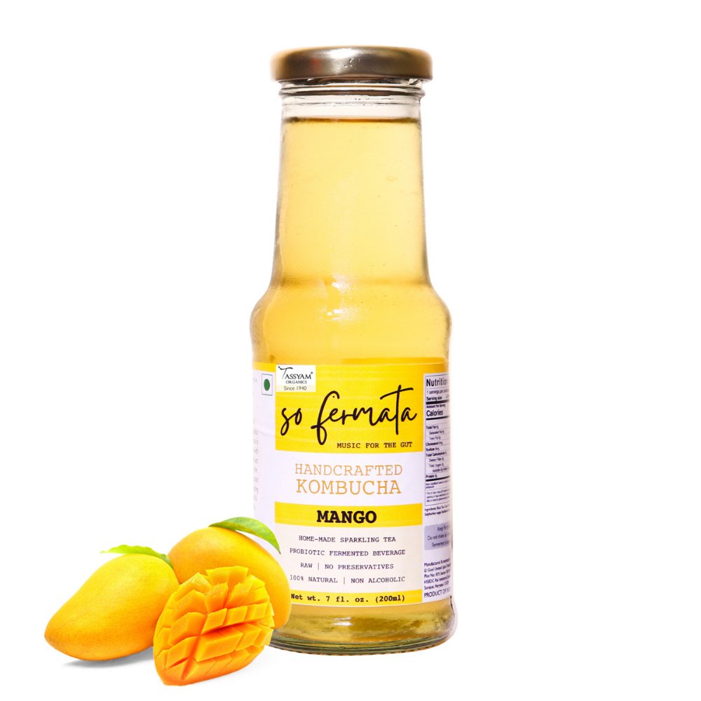 So Fermata Artisanal Kombucha, Fermented Tea, Mango (200ml) - Kreate- Kombucha