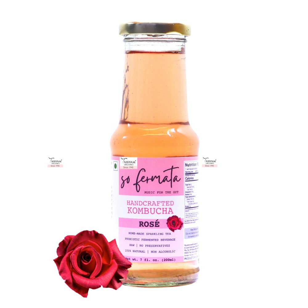 So Fermata Artisanal Kombucha, Fermented Tea, Rose (200ml) - Kreate- Kombucha
