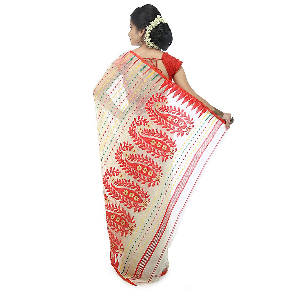 
                  
                    Soft Cotton Silk Dhakai Jamdani Saree - Kreate- Sarees & Blouses
                  
                