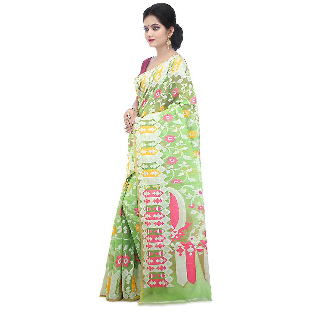 
                  
                    Soft Cotton Silk Dhakai Jamdani Saree - Kreate- Sarees & Blouses
                  
                