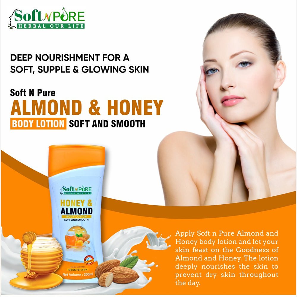 
                  
                    Soft N Pure Honey and Almond Body Lotion (200ml) - Kreate- Moisturizers & Lotions
                  
                