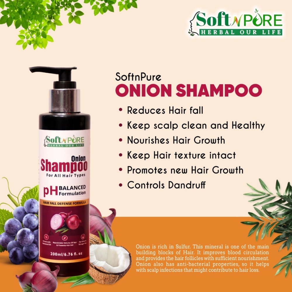 
                  
                    Soft N Pure Onion Shampoo (200ml) - Kreate- Shampoos
                  
                