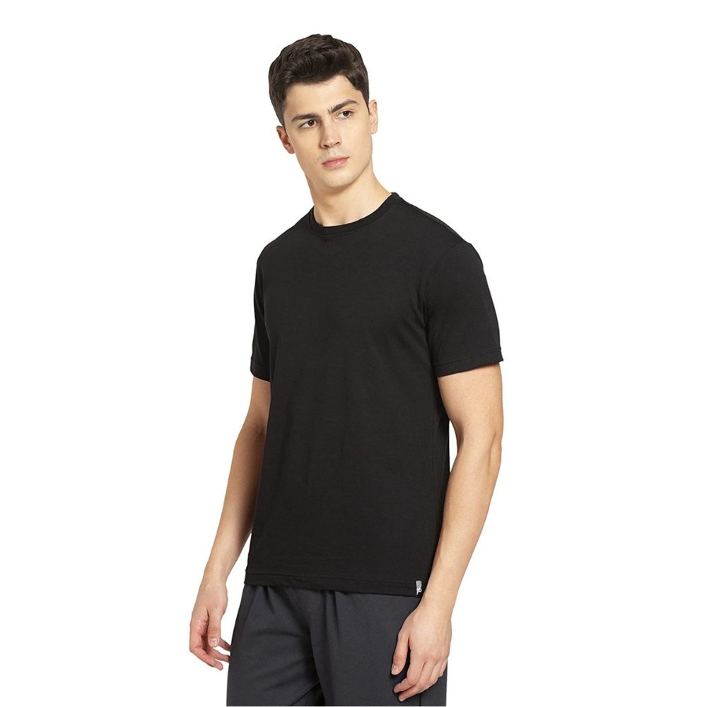 Solid Black Round Neck T-shirt - Kreate- Shirts & T-Shirts
