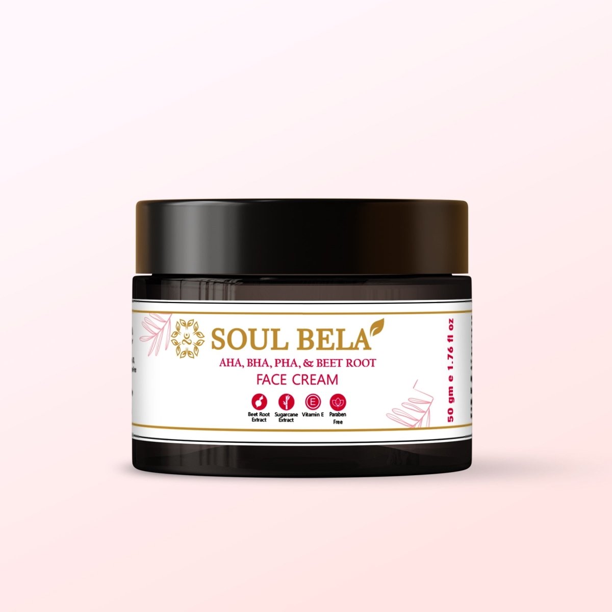 Soul Bela Beetroot Face Cream with AHA, BHA and PHA (50g) - Kreate- Moisturizers & Lotions