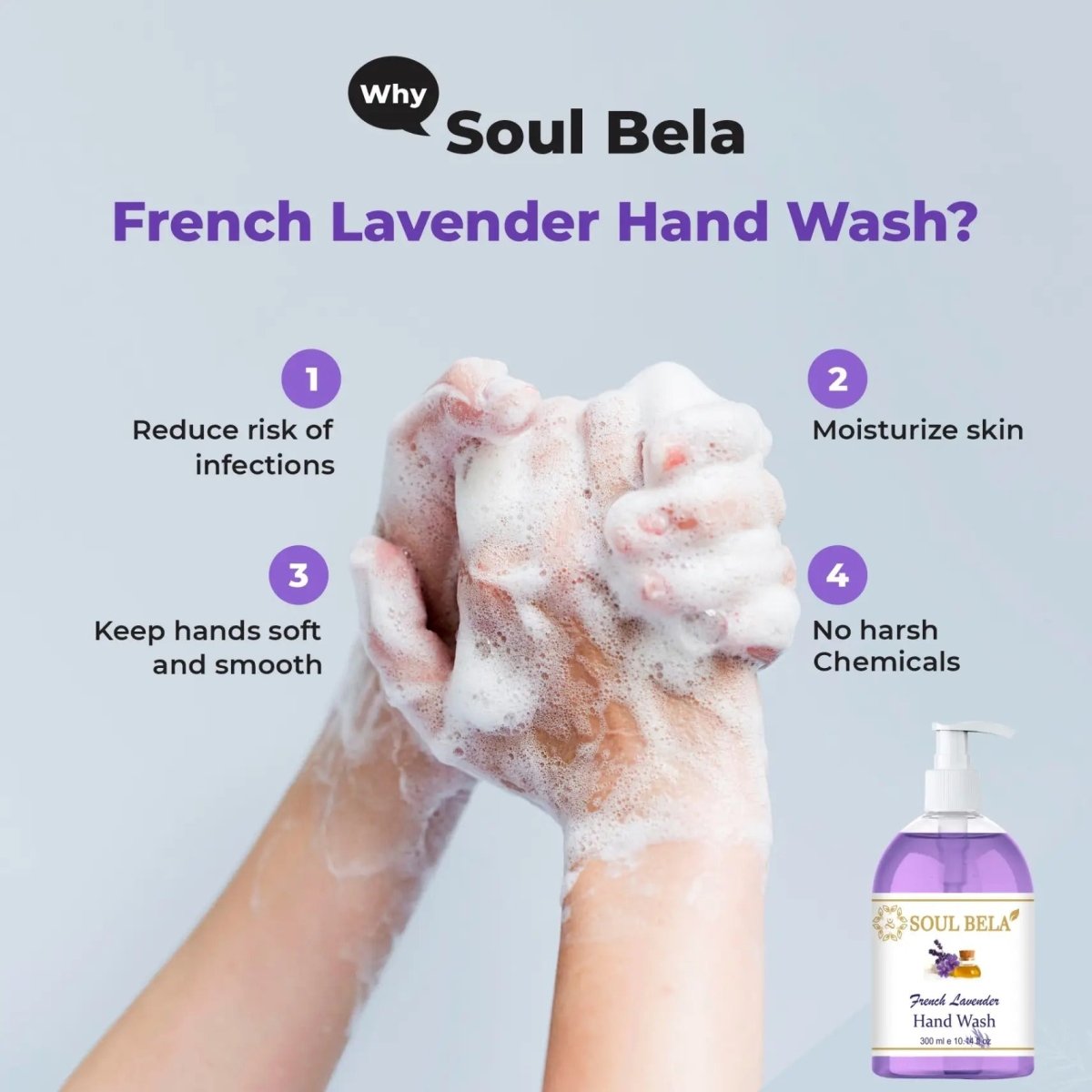 
                  
                    Soul Bela French Lavender Hand Wash (300ml) - Kreate- Mani & Pedi
                  
                