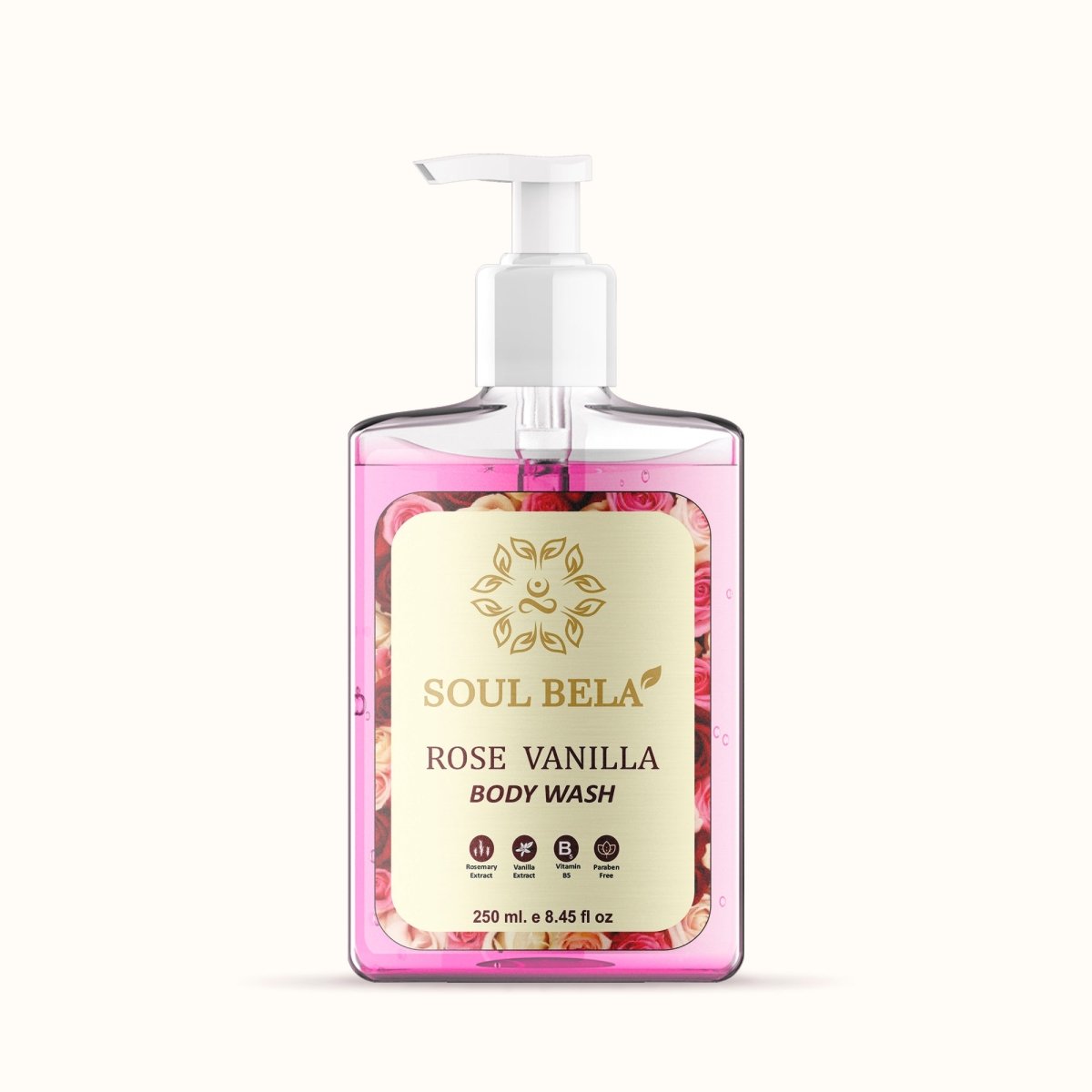 Soul Bela Rose Vanilla Body Wash (250ml) - Kreate- Body Wash