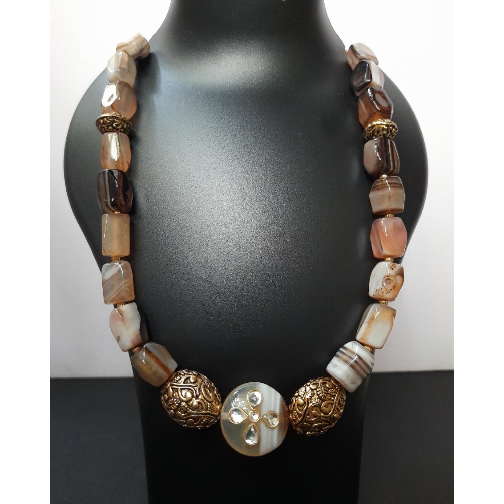 
                  
                    Sparkling Double Colour Brown Necklace - Kreate- Neckpieces
                  
                