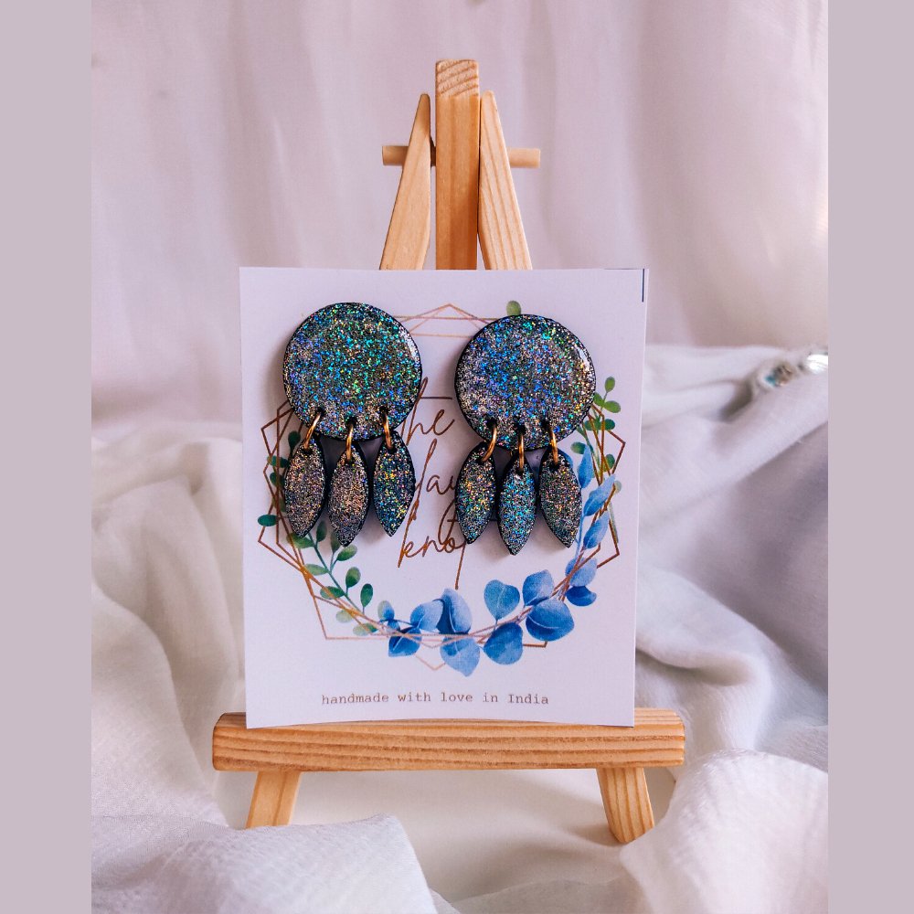 Sparkling Polymer Clay Earrings - Kreate- Earrings