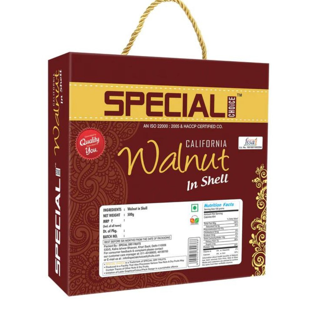 
                  
                    Special Choice California Walnut In-shell (500g) - Kreate- Dry Fruits & Seeds
                  
                