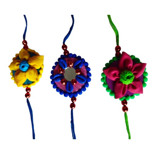 Special Fabric Rakhi Rakshabandhan Gift For Brother (Set of 3) - Kreate- Festive