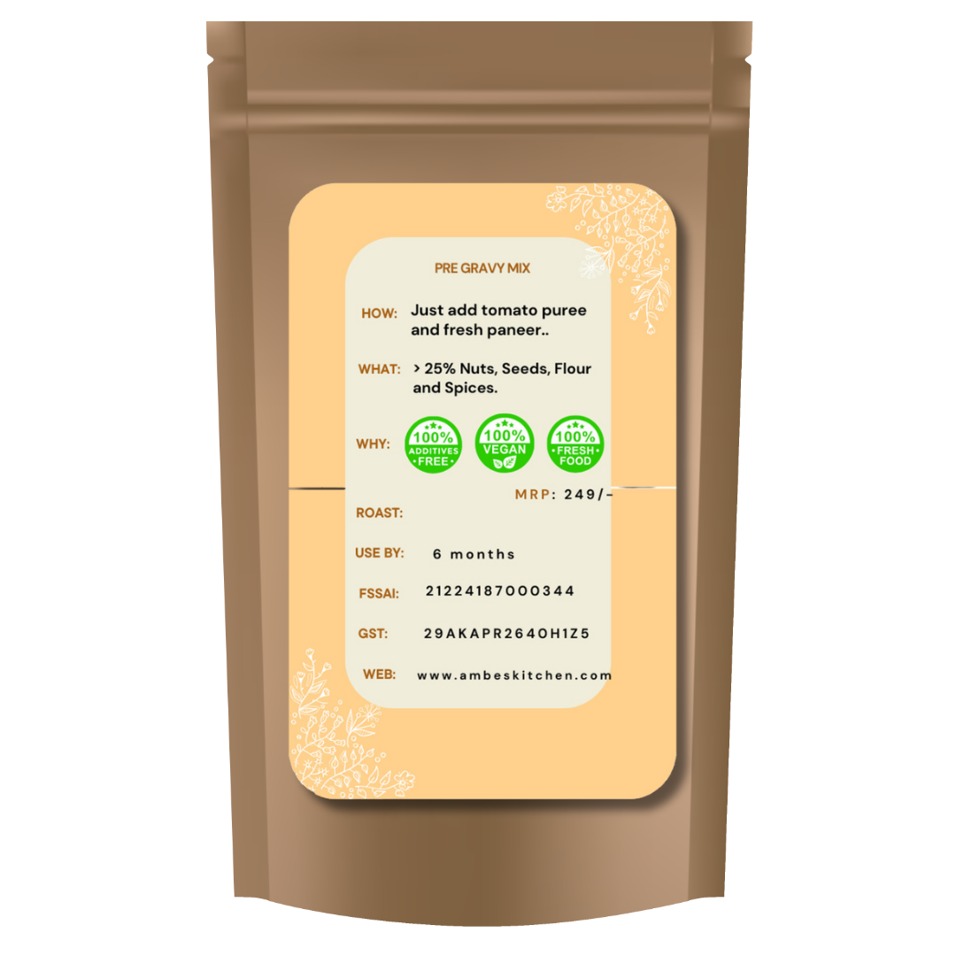 
                  
                    Pre Gravy Mix-Paneer Masala-0% Additives, No Maida, Freshly Grounded
                  
                