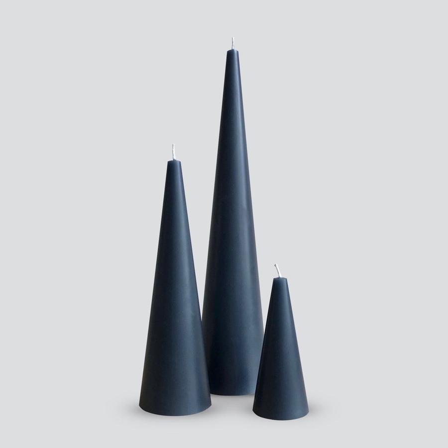 Spire Prussian Blue Candle (Set of 3) - Kreate- Candles & Holders