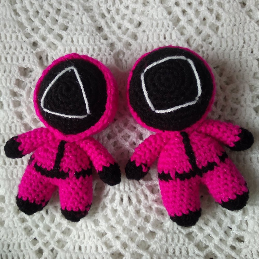 Squid Game Crochet Toy Keychain (Set of 2) - Kreate- Key Chains