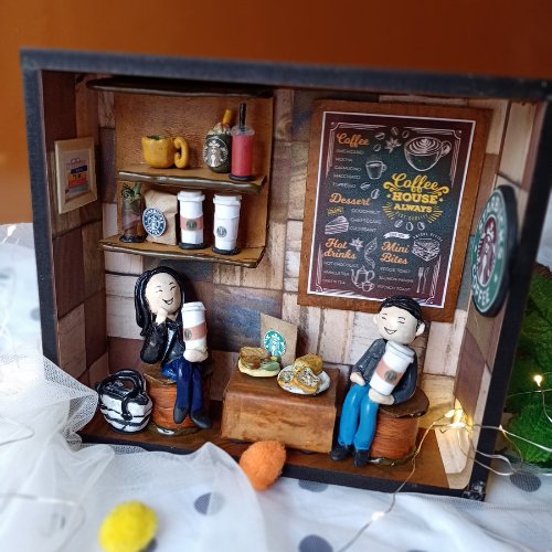 
                  
                    Starbucks cafe restaurant miniature shadow box personalised frame - Kreate- Photo Frame
                  
                