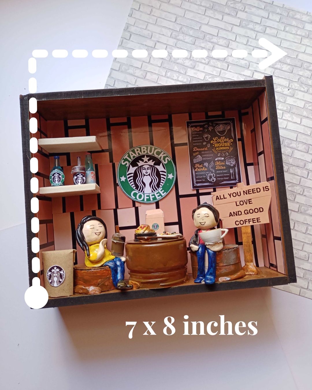
                  
                    Rainvas Starbucks cafe restaurant miniature shadow box personalised frame
                  
                