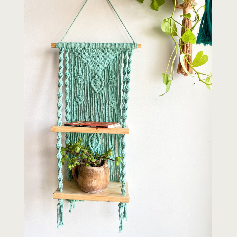 
                  
                    Story of Knots Ice Blue Macrame Wall Hanging Planter - Kreate- Wall Decor
                  
                