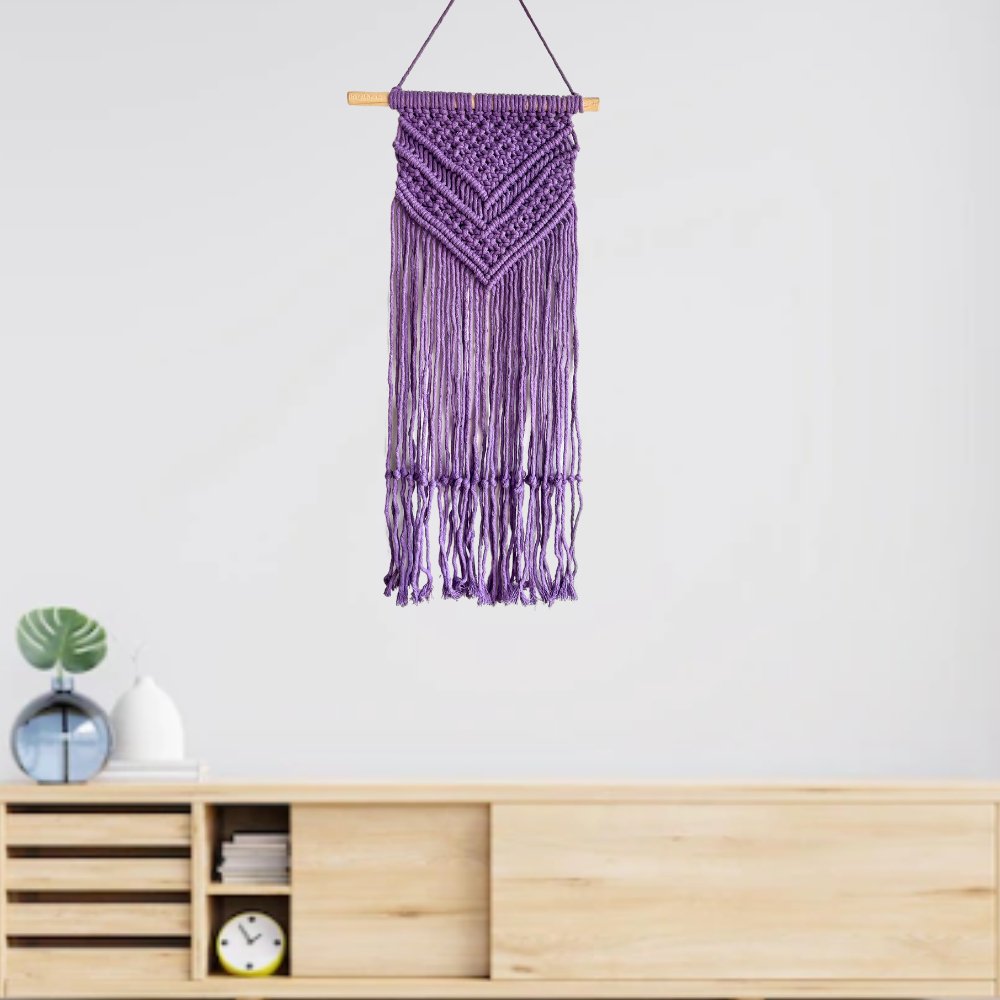 Story of Knots Purple Macrame Wall Hanging - Kreate- Wall Decor