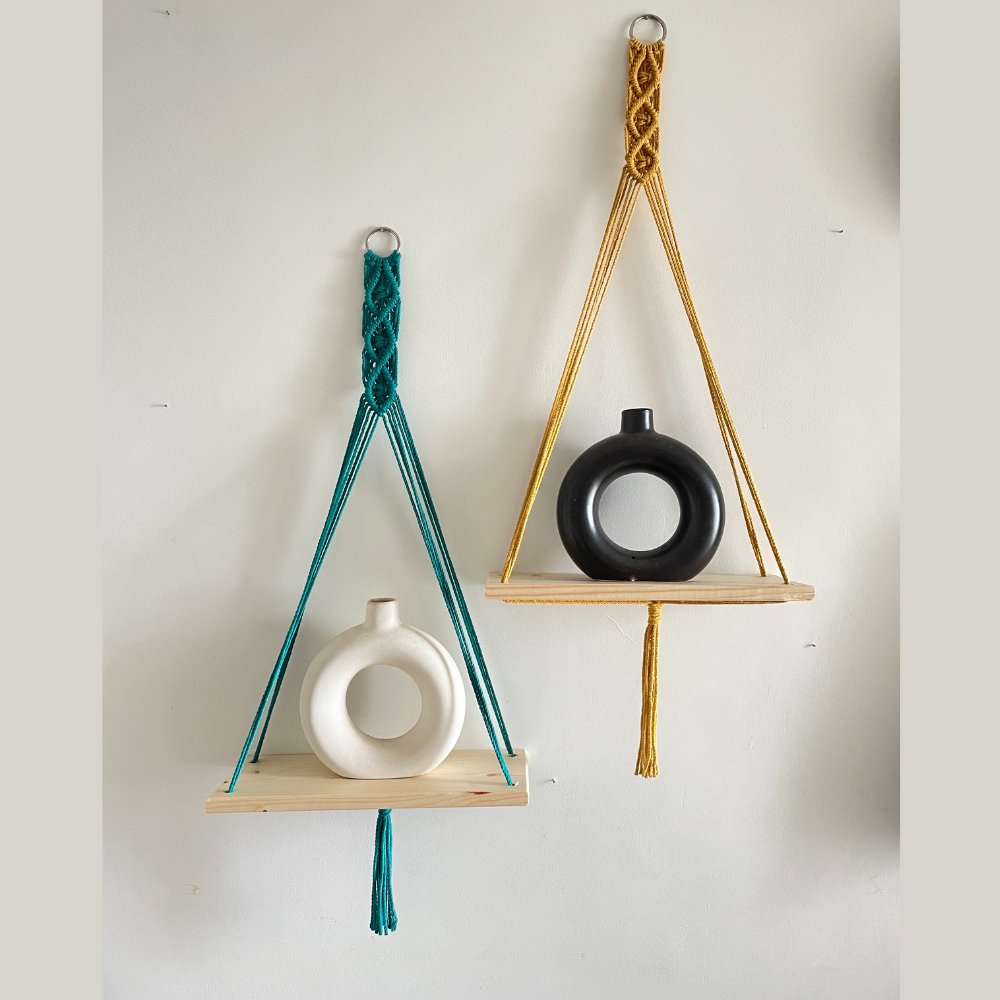 Story of Knots Teal Macrame Wall Hanging - Kreate- Wall Decor
