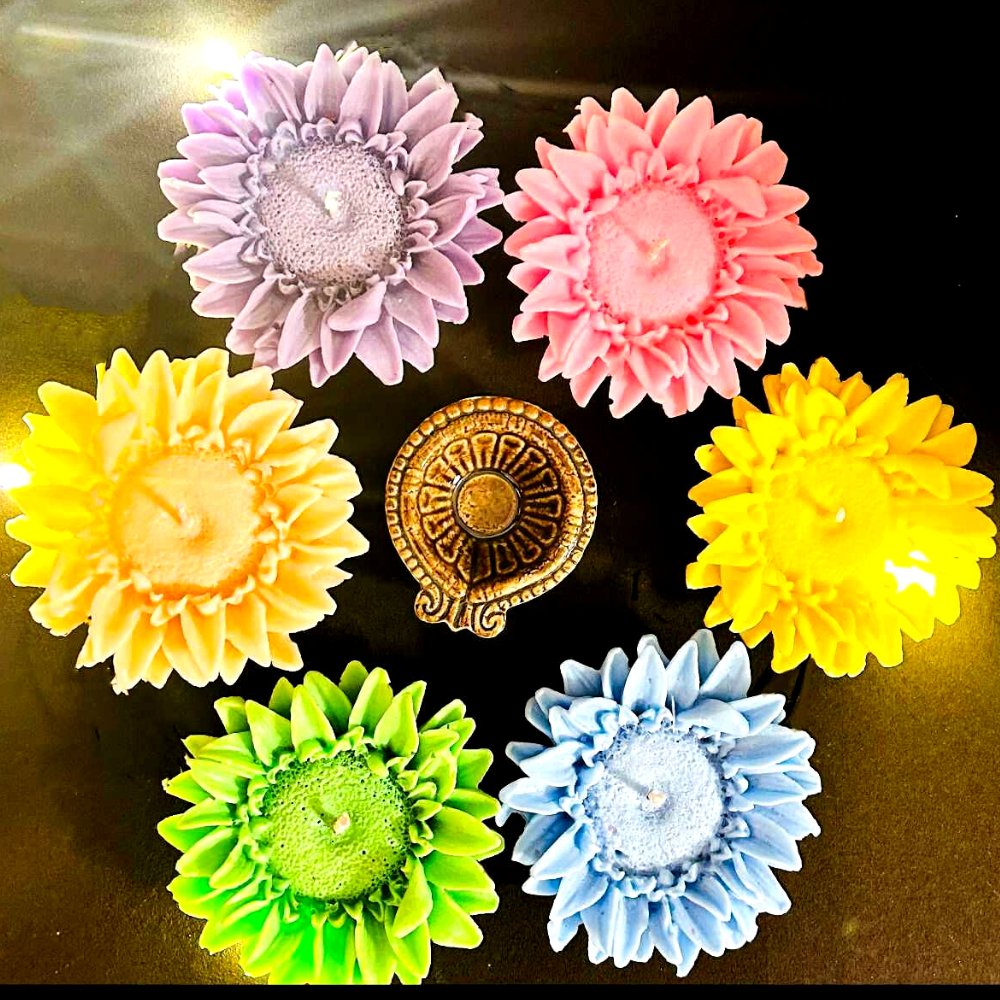 Sunflower Candles (Set of 6) - Kreate- Candles & Holders
