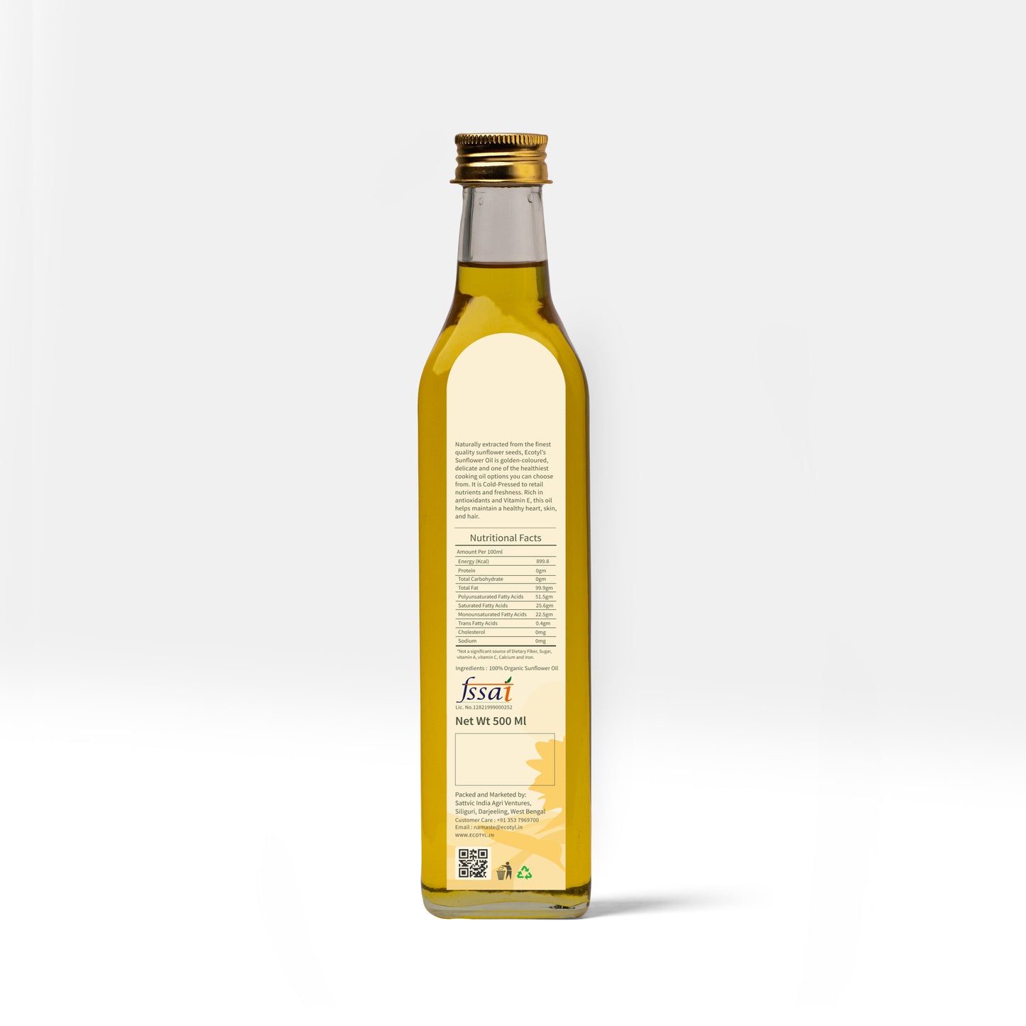 
                  
                    Ecotyl Organic Cold-Pressed Sunflower Oil (500ml)
                  
                