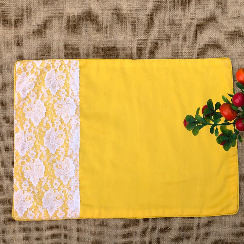 
                  
                    Sunny Yellow Cotton Placemats (Set of 6) - Kreate- Table Cloth
                  
                