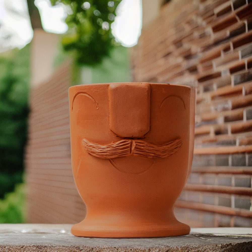 Handmade Terracotta Face Design Glass