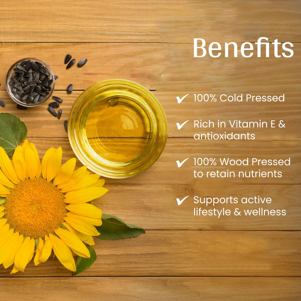 
                  
                    Organic Sunflower Oil | Cold Pressed | Wood Pressed | Unrefined | 1000ml
                  
                