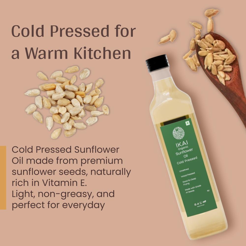 
                  
                    Organic Sunflower Oil | Cold Pressed | Wood Pressed | Unrefined | 1000ml
                  
                