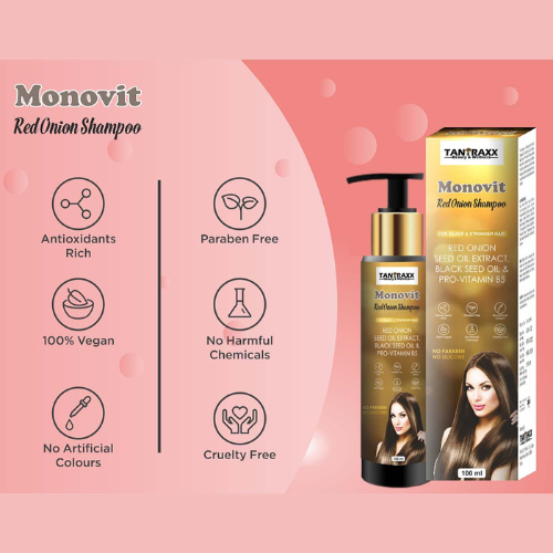 
                  
                    Tantraxx Monovit Red Onion Anti-Hairfall, Anti-Dandruff Shampoo For Men & Women (100ml)
                  
                
