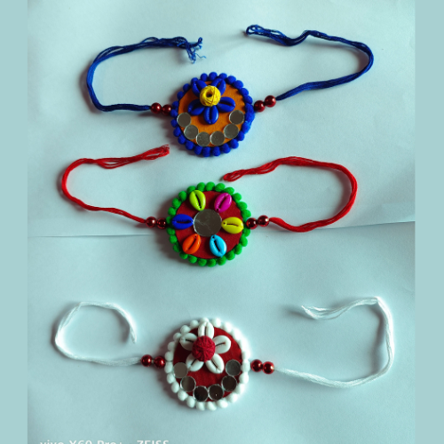 
                  
                    Handmade Multicolour Rakhi Combo Set (Set of 3)
                  
                