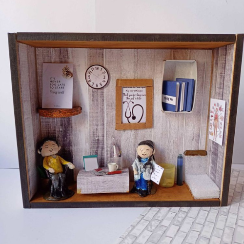 Customized Doctor's clinic miniature shadow box frame