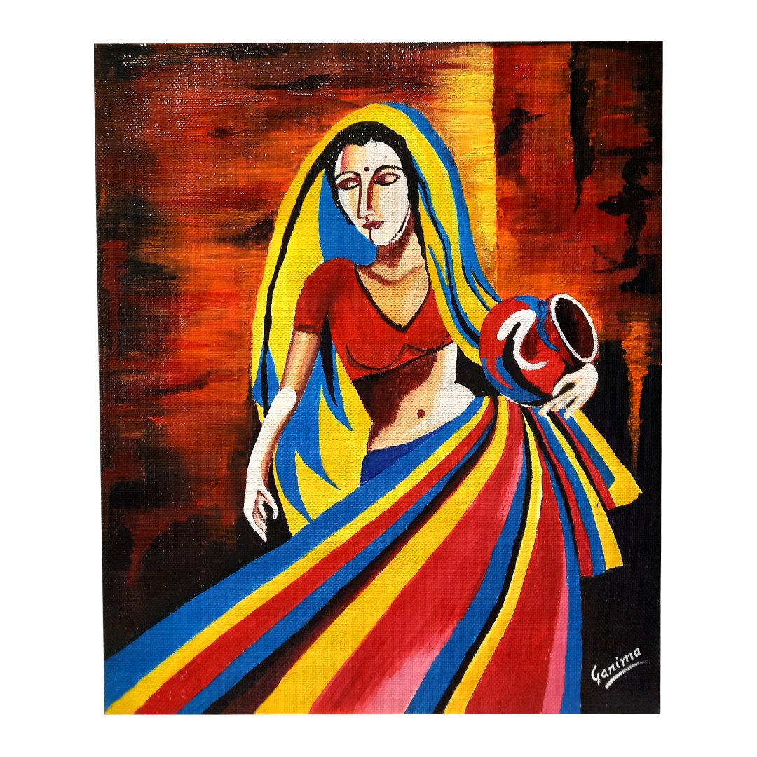 
                  
                    'Village Girl' - Acrylic Painting - Kreate- Painting
                  
                