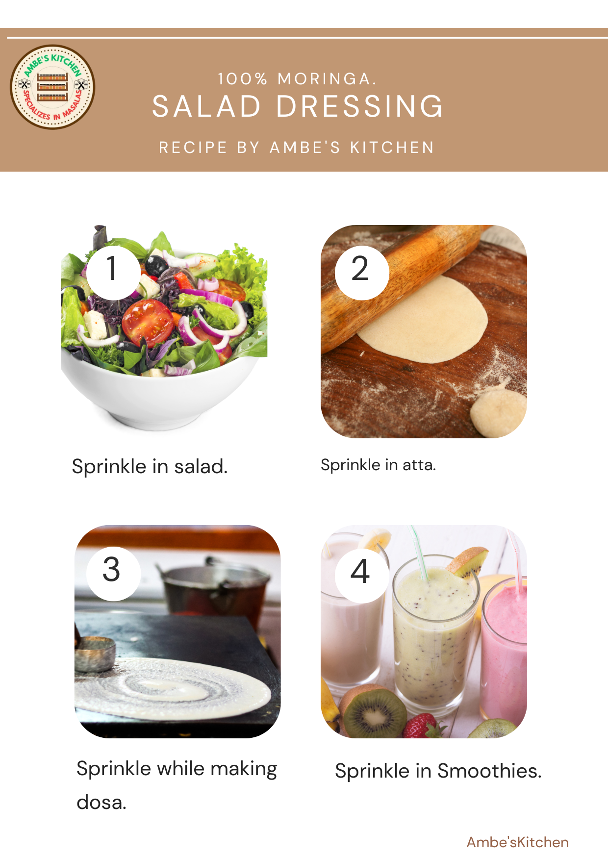 
                  
                    Salad Dressing- 100% Moringa Powder, Freshly Grounded
                  
                