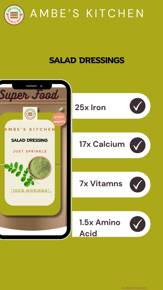 
                  
                    Salad Dressing- 100% Moringa Powder, Freshly Grounded
                  
                