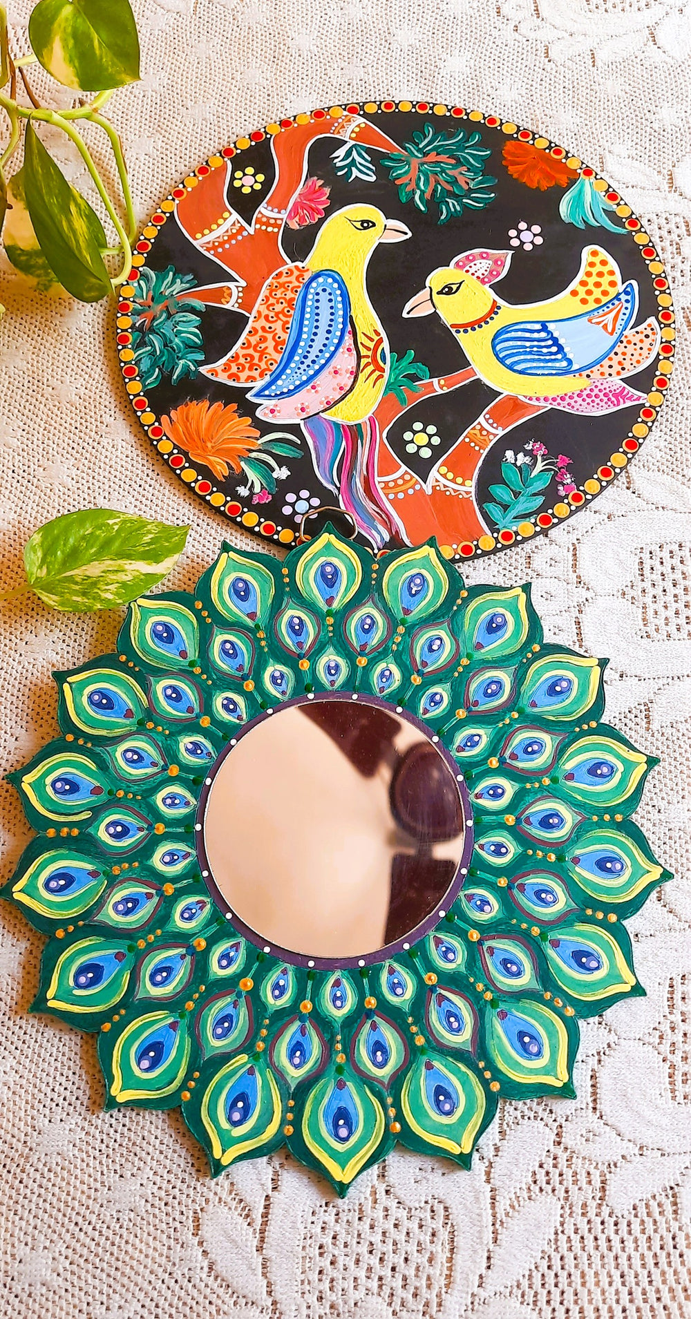 Birds of paradise wall plates- Set of 2