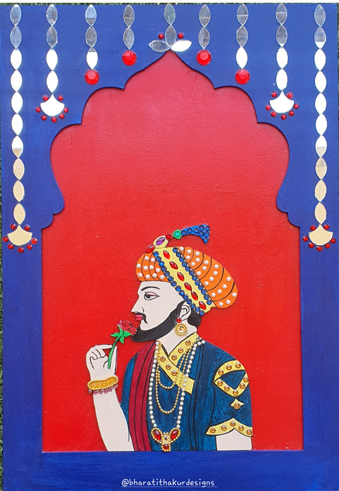 
                  
                    The Maharaja and Rani set of 2 wall Painting
                  
                