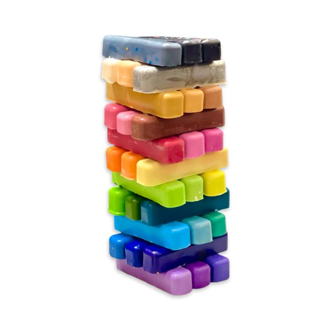 Handmade Non Toxic Jenga Theme Based Crayons set of 36